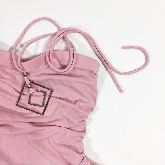 Tie Neck Layer Dress Shirt, Lightweight Stretchy Rouched, Size XXS - Picture 2 of 6